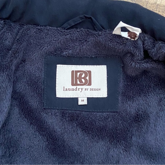 Long NAVY BLUE Zip Up Soft Quilted Coat by Laundry by Design - Picture 6 of 12